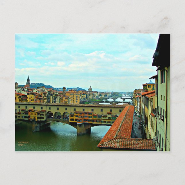 Postal Puente de las compras de Florencia, Italia (Anverso)