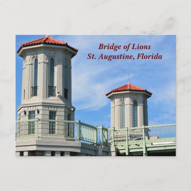 Postal Puente de Leones San Agustín, Florida (Anverso)