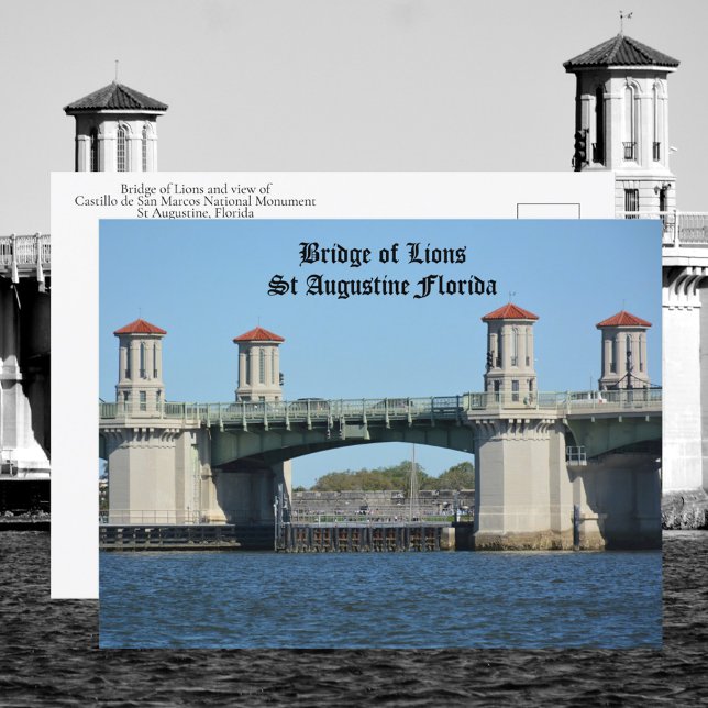 Postal Puente de Leones St Augustine Florida Viajes (Subido por el creador)