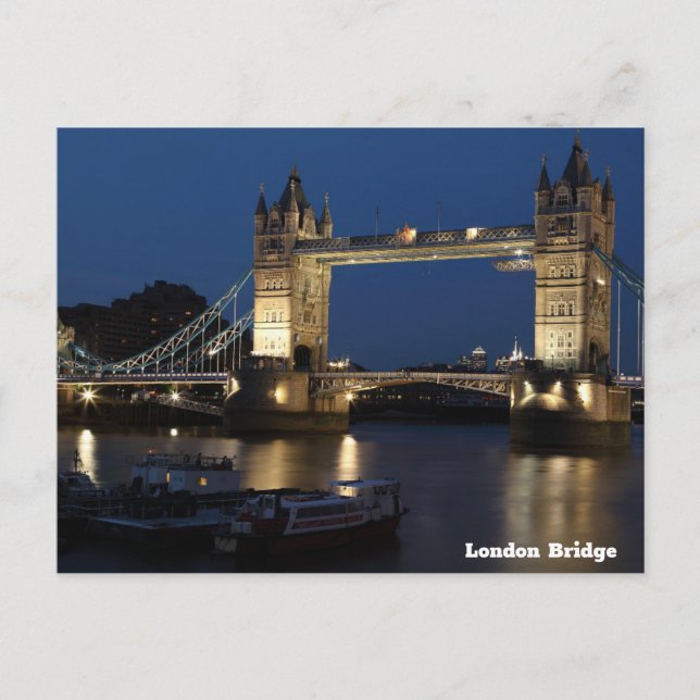 Postal Puente de Londres, cielo nocturno (Anverso)