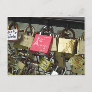 Postal Puente de los amantes - Paris Love Locks, Francia 