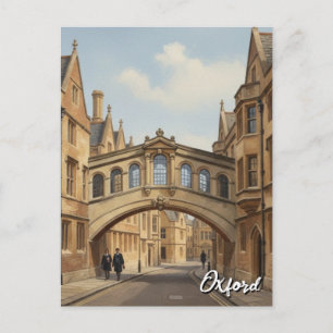 Postal Puente de los Suspiros de la Universidad de Oxford