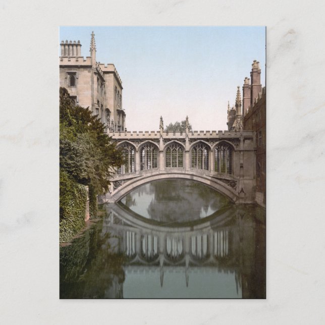Postal Puente de los suspiros en Cambridge, Inglaterra (1 (Anverso)