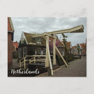 Postal Puente de madera viejo en Volendam, Países Bajos