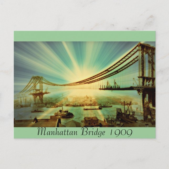 Postal Puente de Manhattan 1909 (Anverso)
