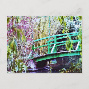 Postal Puente de Monet con flores