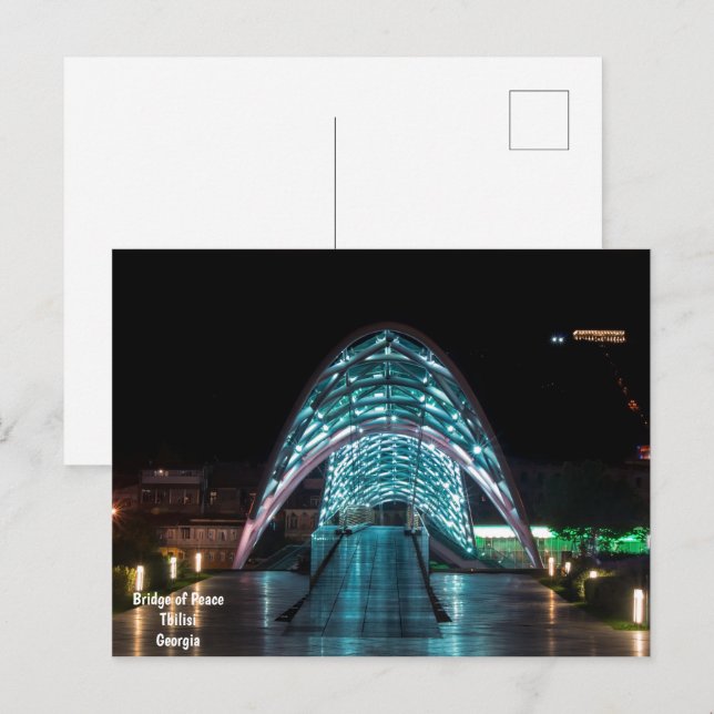 Postal Puente de Paz, Tiflis, Georgia (Anverso / Reverso)