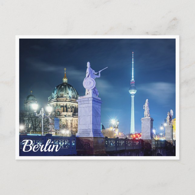 Postal Puente de piedra cerca de la Catedral de Berlín en (Anverso)