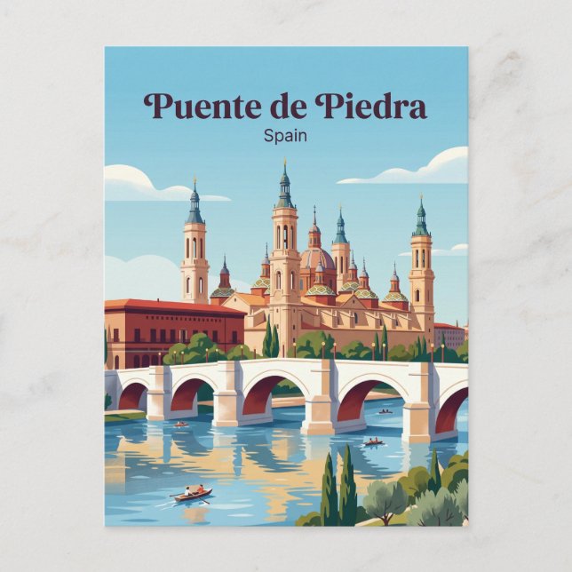 Postal Puente de Piedra España (Anverso)