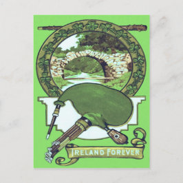 Postal Puente de piedra shamrock de Bagpipe Shillelagh