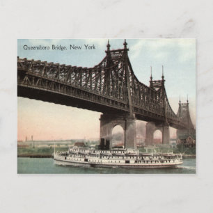 Postal Puente de Queensboro, Nueva York 1915 Vintage