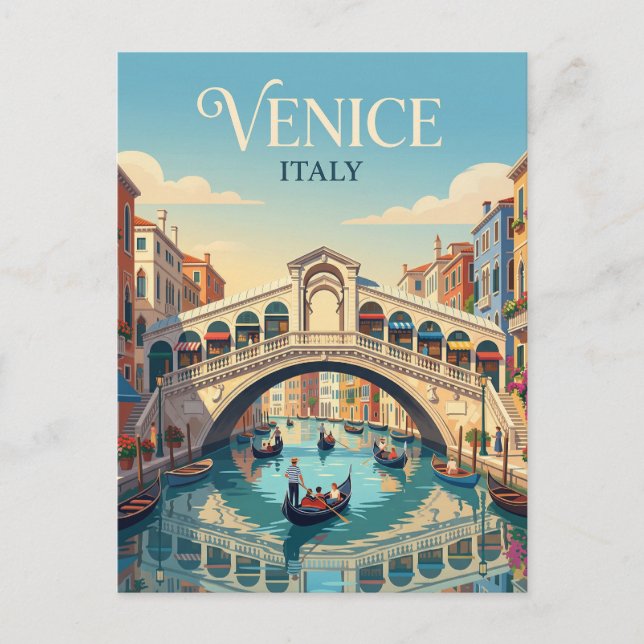 Postal Puente de Rialto Italia (Anverso)
