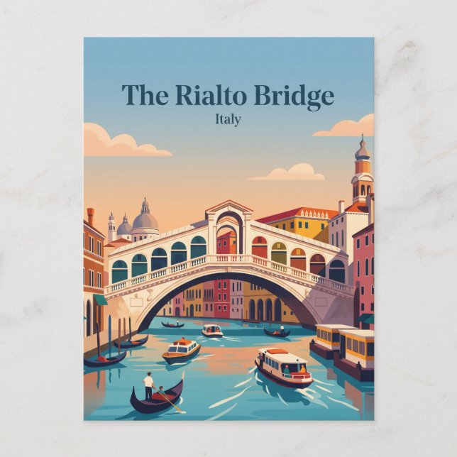 Postal Puente de Rialto Italia (Anverso)