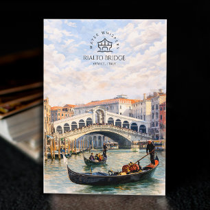 Postal Puente de Rialto, Venecia, Italia, paisaje en acua