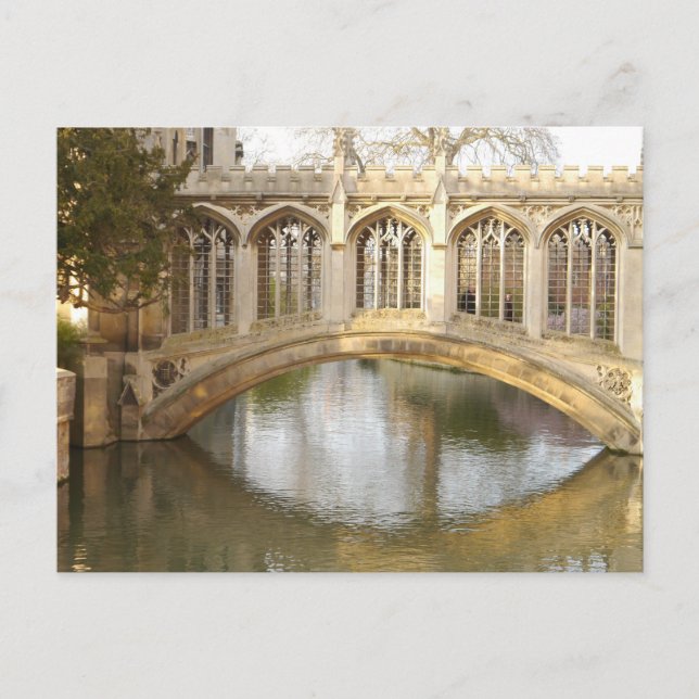 Postal Puente de Sighs, Cambridge, Inglaterra (Anverso)