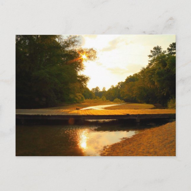Postal Puente de sol sobre agua baja (Anverso)