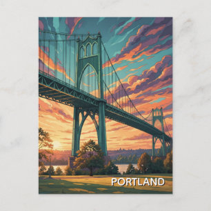 Postal Puente de St Johns en Portland, Oregón