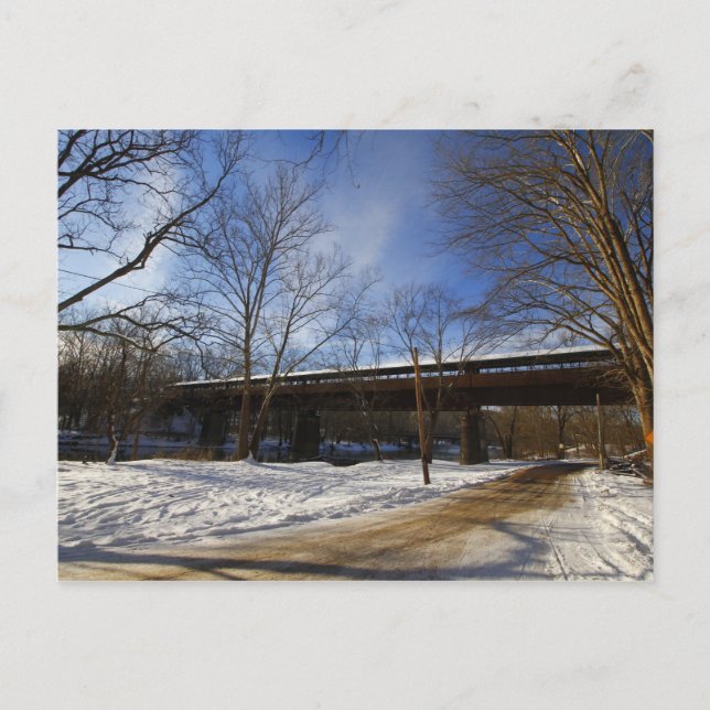 Postal Puente de sueños en invierno, Brinkhaven, Ohio (Anverso)