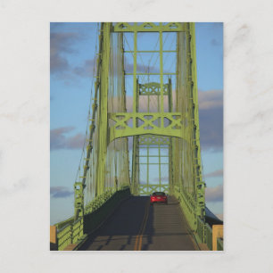 Postal Puente de suspensión sobre la pequeña isla de cier