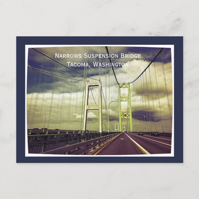 Postal Puente de Suspensión Tacoma Narrows, Washington (Anverso)