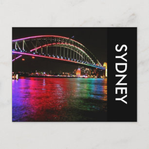 Postal puente de sydney con arco iris