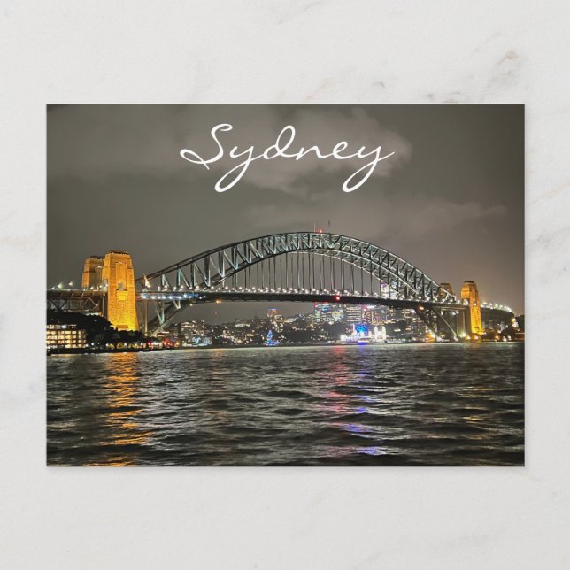 Postal Puente de Sydney Harbour Bridge por Night, Austral (Anverso)