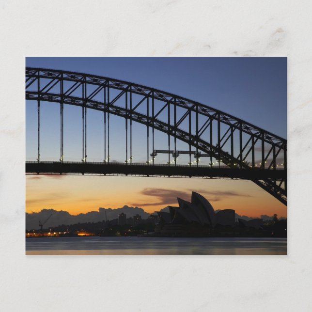 Postal Puente de Sydney Harbour y Ópera de Sydney a las 2 (Anverso)