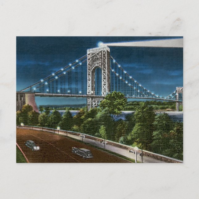 Postal Puente de Washington y río Hudson (Anverso)