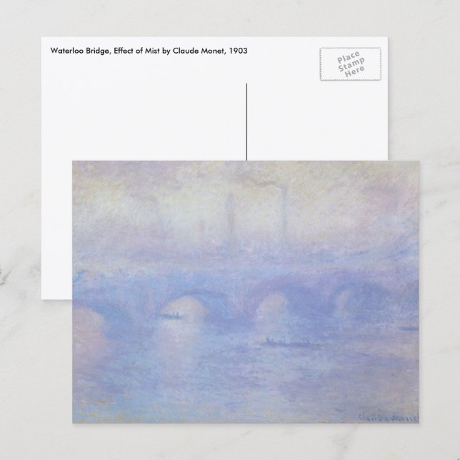 Postal Puente de Waterloo, Efecto de niebla de Claude Mon (Anverso / Reverso)