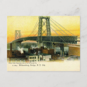 Postal Puente de Williamsburg, Nueva York, 1905 Vintage