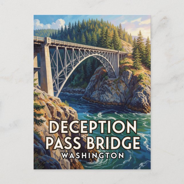 Postal Puente Deception Pass — Washington (Anverso)