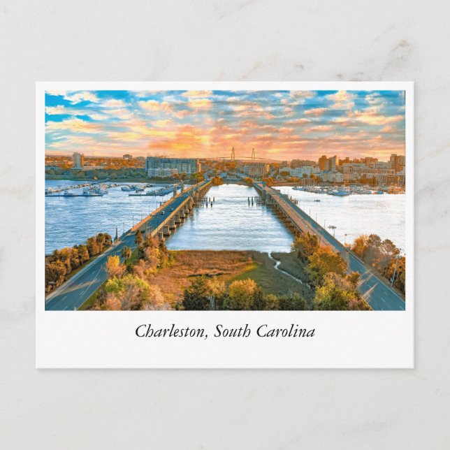 Postal Puente del río Ashley: Un viaje a Charleston (Anverso)