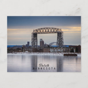 Postal Puente elevador aéreo de Minnesota y reflejo helad