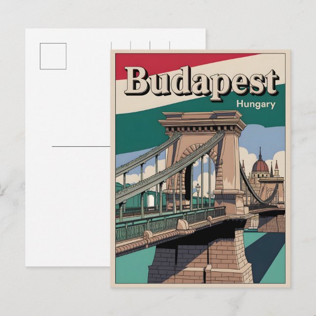 Postal puente elizabeth vintage budapest hungría (Anverso / Reverso)