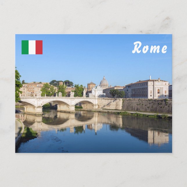 Postal Puente Emanuele II y Basílica de San Pedro - Roma (Anverso)