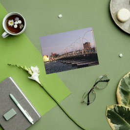 Postal Puente Emma Pontoon de la Reina de Curazao en Dusk