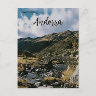 Postal Puente en el valle de Incles de Andorra