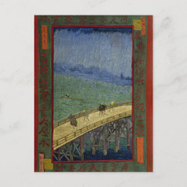 Postal Puente en lluvia después de Hiroshige por Vincent