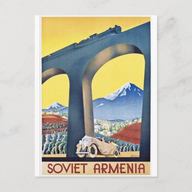 Postal Puente ferroviario de Armenia soviética (Anverso)