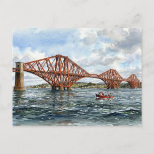 Postal Puente ferroviario histórico de Forth Escocia Acua