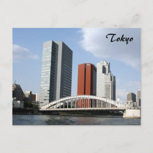 Postal puente fluvial de tokio