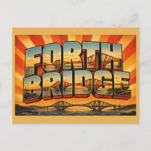 Postal Puente Forth Escocia Arte de Viaje Vintage