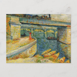 Postal Puente frente al Sena en Asnieres por Van Gogh Po