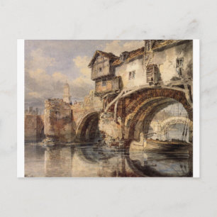 Postal Puente galés en Shrewsbury por William Turner
