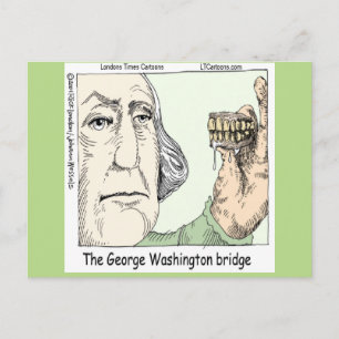 Postal Puente George Washington y Dentaduras Regalo Diver