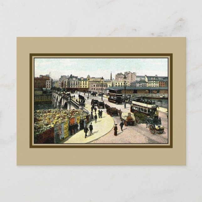 Postal Puente Glasgow de época años 1890 Glasgow Escocia (Anverso)