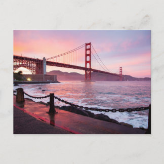 Postal Puente Golden Gate al anochecer