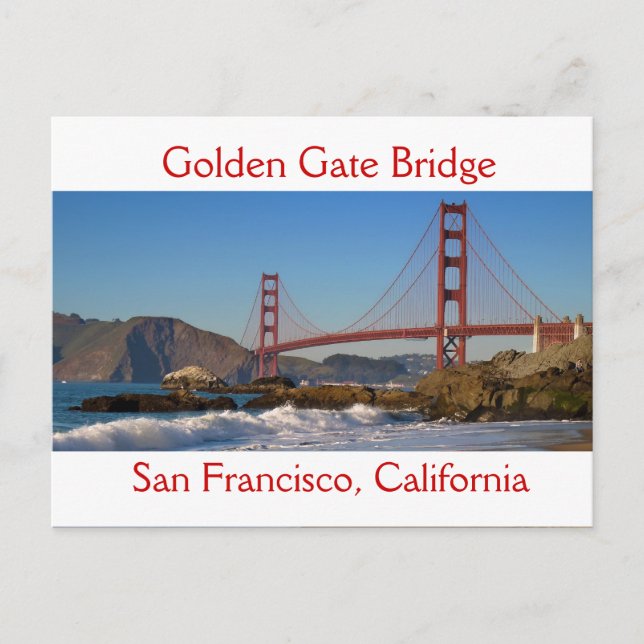 Postal Puente Golden Gate de Baker Beach Panorama (Anverso)