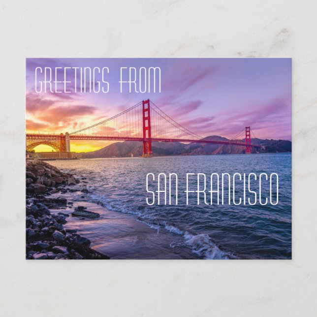 Postal Puente Golden Gate de San Francisco (Anverso)