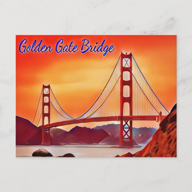 Postal Puente Golden Gate de San Francisco (Anverso)